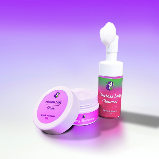 Hairless Lady Cream and Cleanser – Organic Hair Removal Package