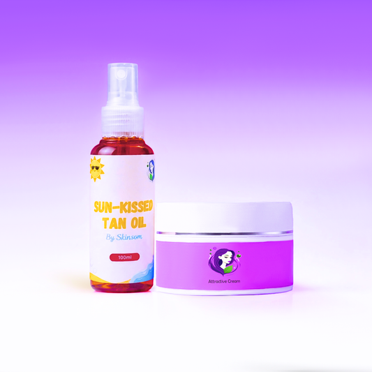 Skinsom Tanning Package – Sun-Kissed Tan Oil and Attractive Cream set